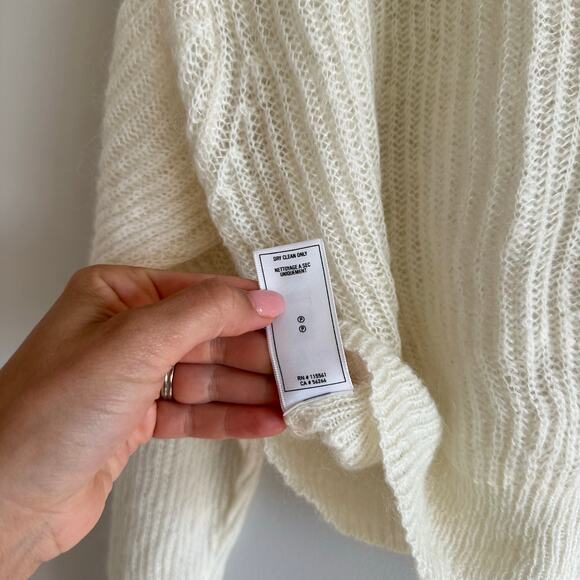 7 For All Mankind Soft Knit Cropped Sweater Cream S - Picture 5 of 6